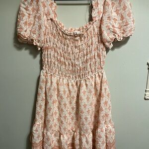 Mine Kids Casual Dress in Pink and White